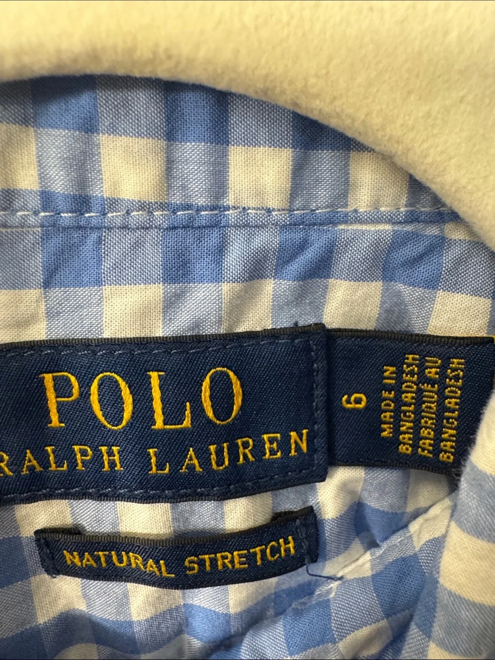 Ralph Lauren Blue & White Gingham Button-Down Shirt